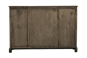 Sunset Trading Cottage Six Door Sideboard with Glass Front in Distressed Brown Raftwood