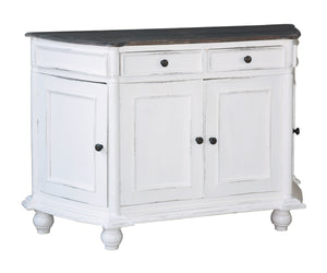 Sunset Trading Cottage Angled Console Cabinet in White Raftwood