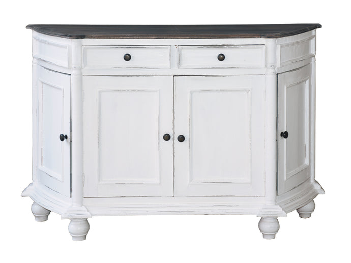 Sunset Trading Cottage Angled Console Cabinet in White Raftwood