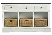 Load image into Gallery viewer, Sunset Trading Cottage Sideboard include 3 Baskets and Drawers in White and Brown