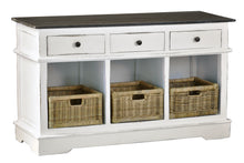 Load image into Gallery viewer, Sunset Trading Cottage Sideboard include 3 Baskets and Drawers in White and Brown
