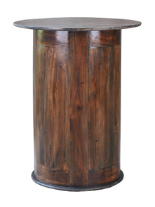 Sunset Trading Cottage 20 Bottle Barrel Bar with Wine Glass Rack Made from Solid Wood in Java Brown