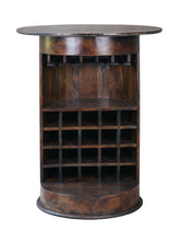 Load image into Gallery viewer, Sunset Trading Cottage 20 Bottle Barrel Bar with 2 Stools &amp; Wine Glass Rack Made from Solid Wood in Java Brown