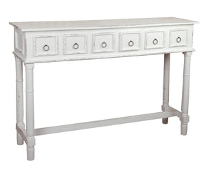 Sunset Trading Cottage Six Drawer Console Table