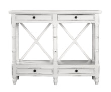 Load image into Gallery viewer, Sunset Trading Cottage X Best Console Table with 4 Drawers &amp; Shelf in Distressed White