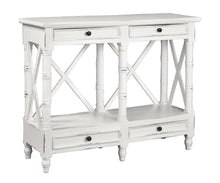 Load image into Gallery viewer, Sunset Trading Cottage X Best Console Table with 4 Drawers &amp; Shelf in Distressed White