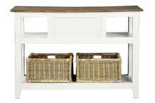 Load image into Gallery viewer, Sunset Trading Cottage Sideboard Island with Basket in Distressed White and Brown