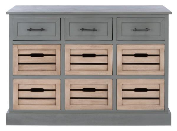 Briar 3 Drawer & 6 Removable Drawer Console Table - Distressed Grey & Sand