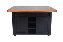 Load image into Gallery viewer, Sunset Trading 3 Piece Antique Black Kitchen Island Set with Gray Tile Top