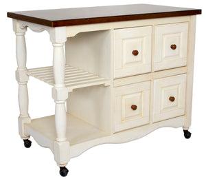 Sunset Trading Andrews Four Drawer Kitchen Cart