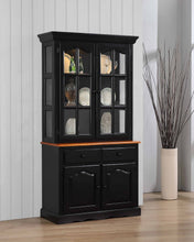 Load image into Gallery viewer, Sunset Trading Black Cherry Selections Keepsake Buffet and Lighted Hutch in Antique Black and Cherry