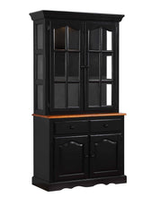 Load image into Gallery viewer, Sunset Trading Black Cherry Selections Keepsake Buffet and Lighted Hutch in Antique Black and Cherry