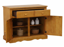 Load image into Gallery viewer, Sunset Trading Oak Selections Keepsake Buffet and Lighted Hutch in Light Oak
