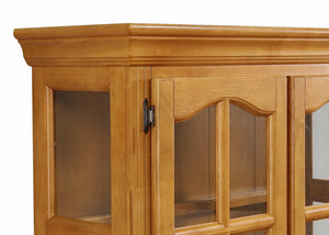 Sunset Trading Oak Selections Keepsake Buffet and Lighted Hutch in Light Oak