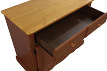 Load image into Gallery viewer, Sunset Trading Oak Selections Keepsake Buffet and Lighted Hutch in Nutmeg Brown and Light Oak