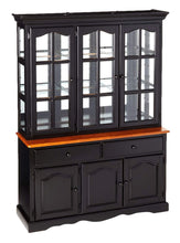 Load image into Gallery viewer, Sunset Trading Black Cherry Selections Treasure Buffet and Lighted Hutch in Antique Black and Cherry