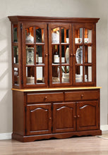 Load image into Gallery viewer, Sunset Trading Oak Selections Treasure Buffet and Lighted Hutch in Nutmeg Brown and Light Oak