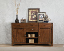 Load image into Gallery viewer, Sunset Trading Simply Brook Sideboard Server in Amish Brown