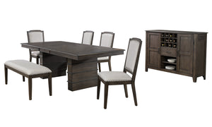 Sunset Trading Cali 7 Piece Extendable Dining Set Bench with Server