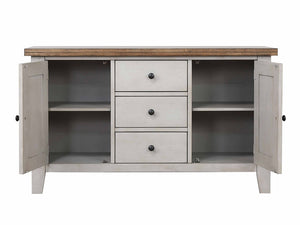 Sunset Trading Country Grove Buffet in Distressed Gray and Brown Wood