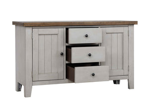 Sunset Trading Country Grove Buffet in Distressed Gray and Brown Wood