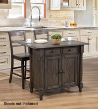 Load image into Gallery viewer, Sunset Trading Shades of Gray Drop Leaf Kitchen Island