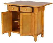 Load image into Gallery viewer, Sunset Trading Light Oak Kitchen Island with Drop Leaf Top