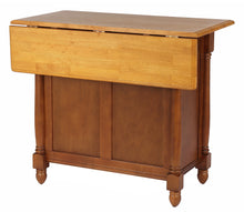 Load image into Gallery viewer, Sunset Trading Nutmeg Kitchen Island with Light Oak Drop Leaf Top