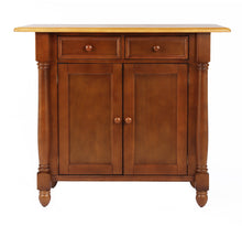 Load image into Gallery viewer, Sunset Trading Nutmeg Kitchen Island with Light Oak Drop Leaf Top