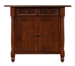 Sunset Trading Andrews Drop Leaf Kitchen Island with Counter Height Stools with Arms in Distressed Chestnut Brown