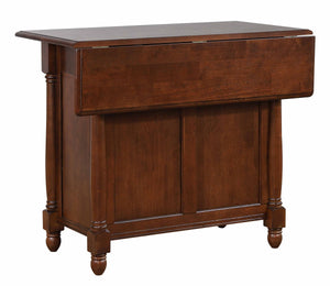 Sunset Trading Andrews Drop Leaf Kitchen Island with Counter Height Stools with Arms in Distressed Chestnut Brown