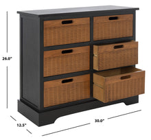 Load image into Gallery viewer, Black-Landers-6-Drawer-Storage-Unit - Safavieh