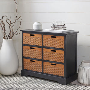 Black-Landers-6-Drawer-Storage-Unit - Safavieh