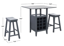 Load image into Gallery viewer, Emeric-3-Pc-Set-Drop-Leaf-Pub-Table-Grey - Safavieh