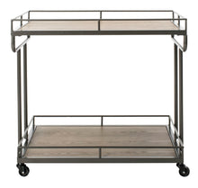 Load image into Gallery viewer, Dawson-2-Tier-Rectangle-Bar-Cart-Gunmetal - Safavieh 