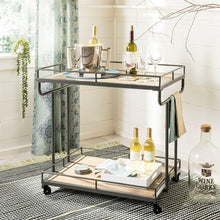 Load image into Gallery viewer, Dawson-2-Tier-Rectangle-Bar-Cart-Gunmetal - Safavieh 