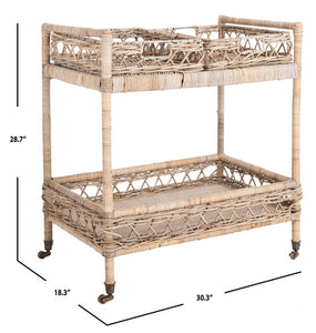 Ambrose-2-Tier-Rattan-Bar-Cart - Safavieh 