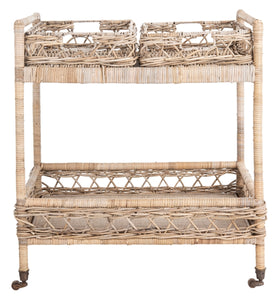 Ambrose-2-Tier-Rattan-Bar-Cart - Safavieh 