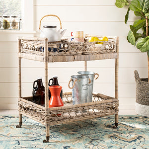 Ambrose-2-Tier-Rattan-Bar-Cart - Safavieh 