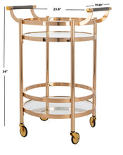 Load image into Gallery viewer, Sienna-2-Tier-Round-Bar-Cart-Gold- Safavieh 