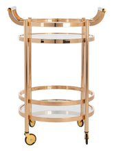 Load image into Gallery viewer, Sienna-2-Tier-Round-Bar-Cart-Gold- Safavieh 