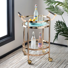 Load image into Gallery viewer, Sienna-2-Tier-Round-Bar-Cart-Gold- Safavieh 