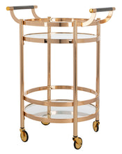 Load image into Gallery viewer, Sienna-2-Tier-Round-Bar-Cart-Gold- Safavieh 