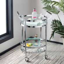 Load image into Gallery viewer, Sienna-2-Tier-Round-Bar-Cart-Chrome - Safavieh 