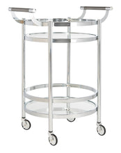 Load image into Gallery viewer, Sienna-2-Tier-Round-Bar-Cart-Chrome - Safavieh 