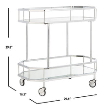 Load image into Gallery viewer, Silva-2-Tier-Octagon-Bar-Cart-Silver - Safavieh 