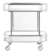 Load image into Gallery viewer, Silva-2-Tier-Octagon-Bar-Cart-Silver - Safavieh 