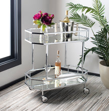 Load image into Gallery viewer, Silva-2-Tier-Octagon-Bar-Cart-Silver - Safavieh 