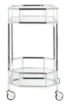 Load image into Gallery viewer, Silva-2-Tier-Octagon-Bar-Cart-Silver - Safavieh 