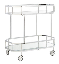 Load image into Gallery viewer, Silva-2-Tier-Octagon-Bar-Cart-Silver - Safavieh 